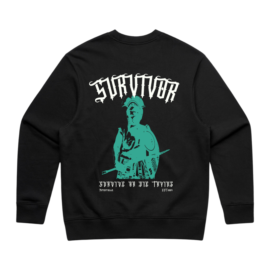Mens Survivor Heavy Sweater Black