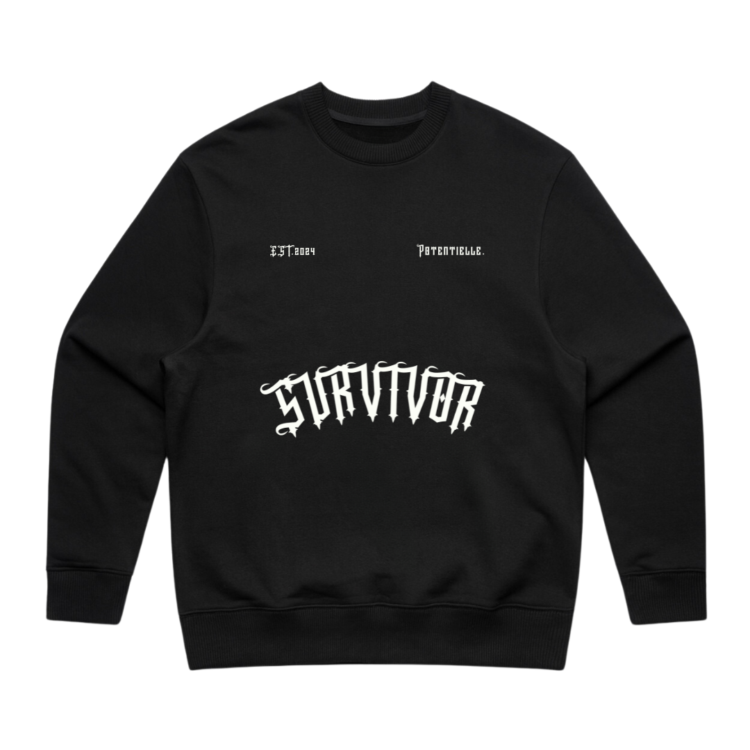 Mens Survivor Heavy Sweater Black