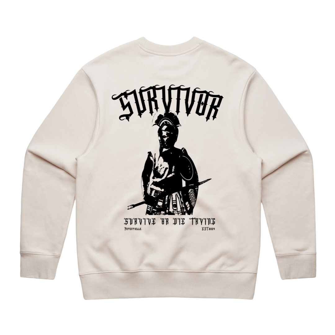 Mens Survivor Heavy Sweater Bone