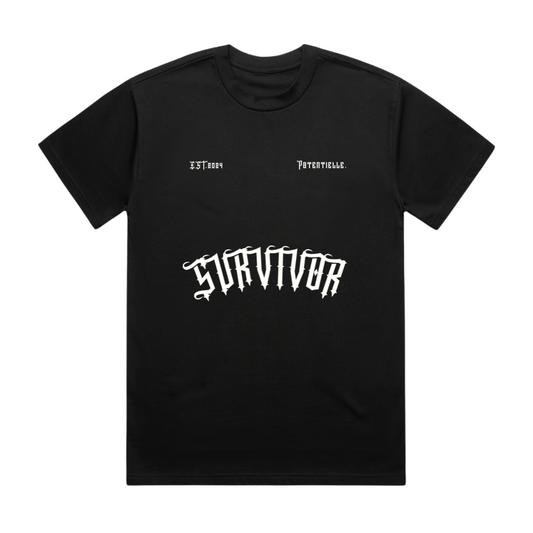 Mens Survivor T-Shirt Heavy Black